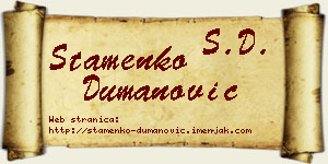Stamenko Dumanović vizit kartica